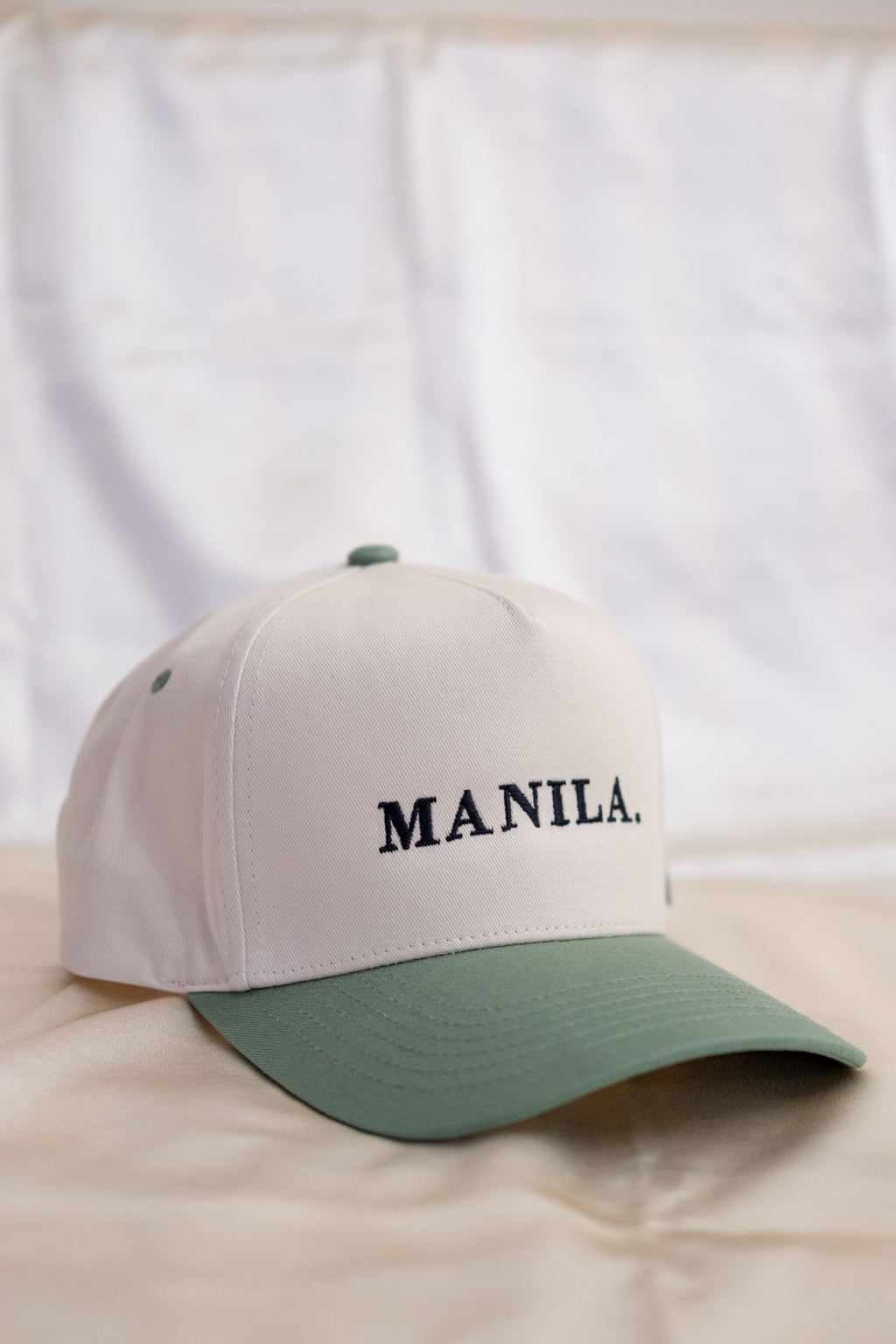MANILA Embroidered Trucker Hat - Beige / Minimalist Streetwear
